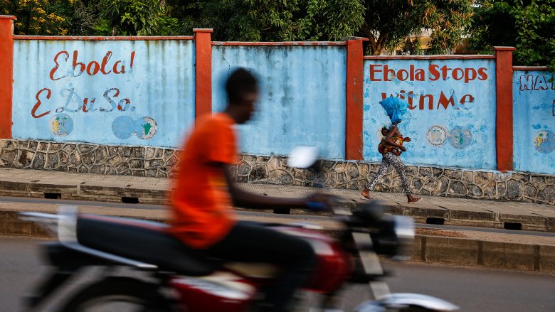 People on the streets of Freetown, Sierra Leone during the Ebola outbreak